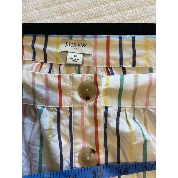 J Crew Happy Rainbow Striped Square Neck Poplin Cotton Top M - Picture 5 of 6
